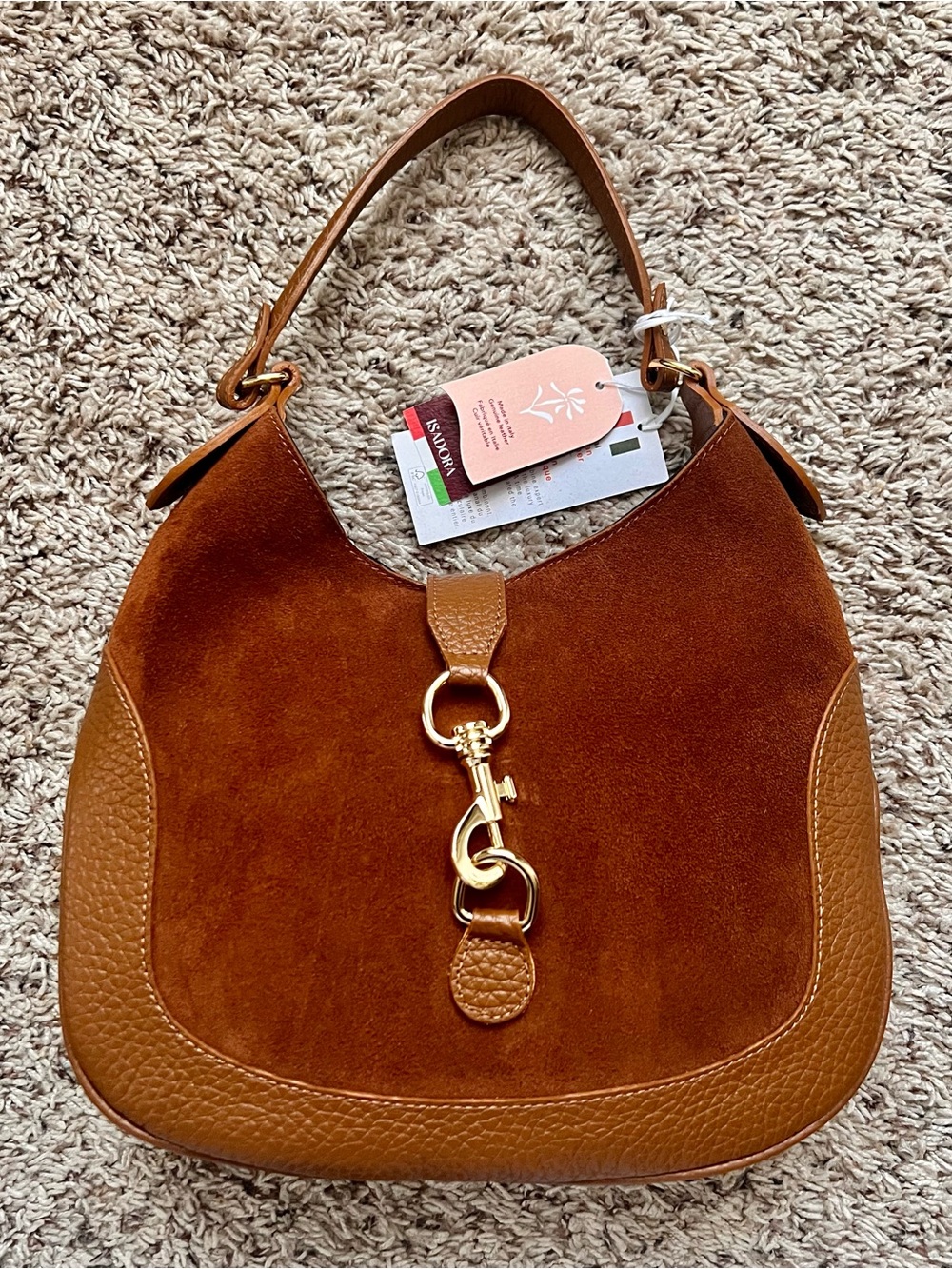 Isadora Norina Italian Suede Leather
Hobo Shoulder Bag